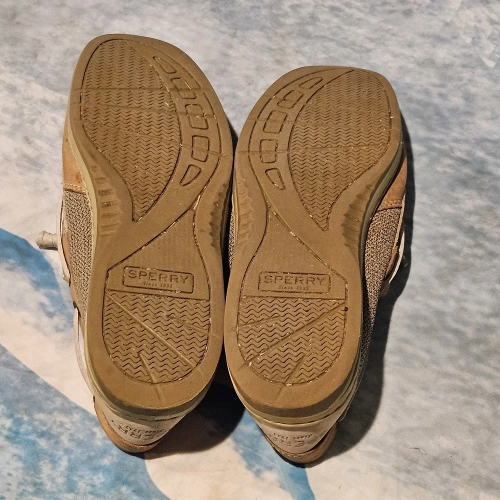 Sperry Top-Sider Women's Size 9 Tan Leather Boat Shoes Deck Shoes STS97405